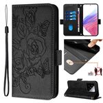 Per Xiaomi 14 5G Custodia per telefono antifurto in pelle RFID rosa goffrata (nera)