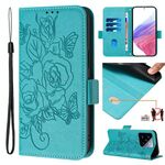 Per Xiaomi 14 Pro 5G Custodia per telefono antifurto in pelle RFID rosa goffrata (azzurro)