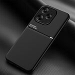 Per Redmi 13 4G Classic Tilt Strip Grain Magnetico Antiurto PC + Custodia per telefono in TPU (Nero)