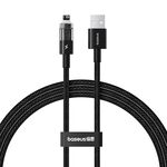 Baseus Gem Cavo dati USB trasparente da 2,4 A a 8 pin per ricarica rapida, lunghezza: 1 m (nero)
