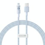 Baseus Gem Cavo dati USB trasparente da 2,4 A a 8 pin per ricarica rapida, lunghezza: 1 m (blu)