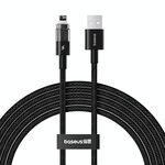 Baseus Gem Cavo dati USB trasparente da 2,4 A a 8 pin per ricarica rapida, lunghezza: 2 m (nero)