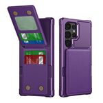 Per Samsung Galaxy S24 Ultra 5G Custodia per telefono in pelle con supporto verticale a ribalta (viola)