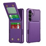 Per Samsung Galaxy S24 5G Custodia per telefono in pelle con supporto verticale a ribalta (viola)