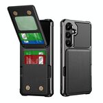 Per Samsung Galaxy S24+ 5G Custodia per telefono in pelle con supporto verticale a ribalta (nero)