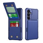 Per Samsung Galaxy S24+ 5G Custodia Verticale Flip Card Bag Custodia in Pelle per Telefono (Blu Scuro)