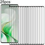 Per vivo V40 Pro 25 pezzi Colla completa 9H HD 3D Pellicola in vetro temperato con bordo curvo (Nero)