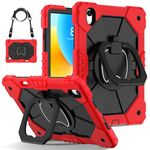 Per Huawei Matepad 11.5 2023 Contrast Color Robot Silicone Hybrid PC Tablet Case (Rosso Nero)