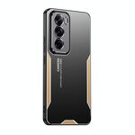 Per OPPO Reno12 Global Blade Series Custodia per telefono ibrida in metallo TPU (oro)
