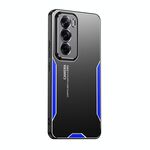 Per OPPO Reno12 Global Blade Series Custodia per telefono ibrida in metallo TPU (blu)