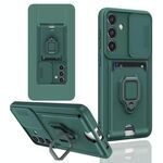 Per Samsung Galaxy A52 4G / 5G Custodia per telefono in silicone con porta carte magnetico scorrevole Camshield (Nero)