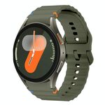 Per Samsung Galaxy Watch 7 40/44mm Cinturino in silicone con cuciture a motivo ondulato (verde militare)
