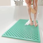 Tappetino antiscivolo per il bagno in TPE, per la doccia domestica, per il bagno, con ventosa anticaduta, dimensioni: 40x70 cm (verde)