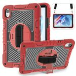 Per Huawei MatePad 11.5 2023 Custodia per tablet in silicone con contrasto per PC e rotazione a 360 gradi (rosso + nero)