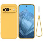 Per Google Pixel 9 Custodia antiurto in silicone liquido Pure Color (giallo)