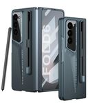 Per Samsung Galaxy Z Fold6 GKK Integrated Blade Custodia per telefono ultrasottile a copertura totale con slot per penna, penna non inclusa (ciano)