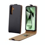 Per Samsung Galaxy S24 FE 5G Custodia in pelle con flip verticale e slot per schede (nero)