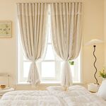 1,3 x 1,8 m, tende autoadesive oscuranti alte, senza foratura, per camera da letto e balcone (colore crema)