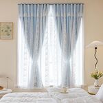 1,3 x 2 m, tende autoadesive oscuranti alte per camera da letto, balcone, installazione senza perforazione (azzurro cielo)