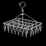 Appendino per calzini quadrati in acciaio inox, multifunzionale, antivento, stile: 40x30 cm, 40 clip
