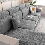 Copridivano lavorato a maglia, tutto compreso, copridivano elasticizzato per uso domestico, colore: grigio scuro (extra large per tre persone)
