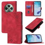 Per OPPO Reno12 F 5G Custodia per telefono in pelle goffrata effetto pelle globale (rosso)