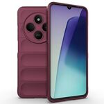 Per Redmi 14C 4G Global Magic Shield TPU + Custodia in flanella per telefono (rosso vino)