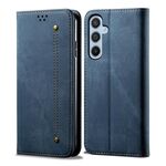 Per Samsung Galaxy S25 5G Denim Texture Casual Style Custodia in pelle a flip orizzontale (blu)