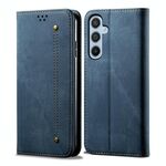 Per Samsung Galaxy S25+ 5G Denim Texture Casual Style Custodia in Pelle Flip Orizzontale (Blu)