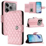 Per Tecno Pova 6 Neo Rhombic Texture Flip Custodia in pelle per telefono con cordino (rosa)
