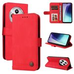 Per Redmi 14C 4G Custodia in pelle con bottoni in metallo Life Tree Skin Feel (rosso)
