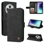 Per Redmi 14C 4G Custodia in pelle con bottoni in metallo Life Tree Skin Feel (nero)
