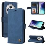 Per Redmi 14C 4G Custodia in pelle con bottoni in metallo Life Tree Skin Feel (blu)