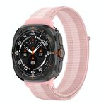 Per Samsung Galaxy Watch Ultra 47mm Cinturino per orologio con connettore in plastica e passante in nylon (rosa bianco rosa)