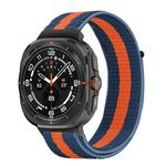 Per Samsung Galaxy Watch Ultra 47mm Cinturino per orologio con connettore in plastica e passante in nylon (blu arancione blu)