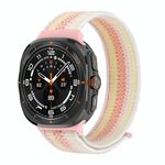 Per Samsung Galaxy Watch Ultra 47mm cinturino in nylon con connettore in plastica (Starlight Powder)