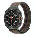 Per Samsung Galaxy Watch Ultra 47mm cinturino in nylon con connettore in plastica (verde scuro arancione)