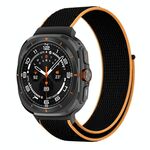 Per Samsung Galaxy Watch Ultra 47mm Cinturino per orologio con connettore in plastica e passante in nylon (nero arancione)