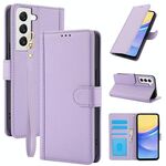 Per Samsung Galaxy S22+ 5G Custodia in pelle con slot per schede di colore puro con doppio cordino (viola)