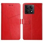 Per Xiaomi 14T 5G Global Y-shaped Pattern Flip Custodia in pelle per telefono (rosso)