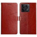 Per Xiaomi 14T Pro 5G Global Y-shaped Pattern Flip Custodia in pelle per telefono (marrone)