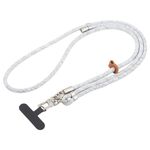 Cordino da collo per cellulare con fibbia in argento regolabile anti-smarrimento da 8 mm (grigio misto)