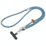 Cordino da collo per cellulare con fibbia in argento regolabile anti-smarrimento da 8 mm (blu)