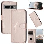 Per Google Pixel 7 Pro Custodia per telefono in pelle con fibbia a motivo triangolare (oro rosa)