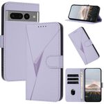 Per Google Pixel 7 Pro Custodia per telefono in pelle con fibbia a motivo triangolare (viola chiaro)