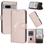 Per Google Pixel 7 Custodia in pelle con fibbia a motivo triangolare (oro rosa)