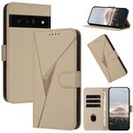Per Google Pixel 6 Pro Custodia per telefono in pelle con fibbia a motivo triangolare (oro)