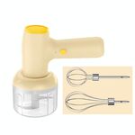 2 in 1 portatile wireless aglio trita uova frullatore mixer macchina da cucina (beige)