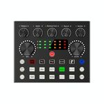 V8S Audio Mixer Live Voice Changer Scheda audio esterna, colore: nero