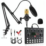 V8S Audio Mixer Live Voice Changer Scheda audio esterna, colore: oro Cantilever Set